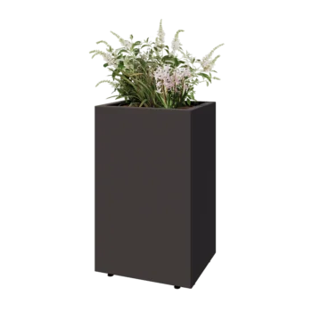 Jardinieră din oțel - Dreptunghiular - 50 x 40 x 80 cm - Altă culoare RAL - Cu placă de bază - Cu picioare