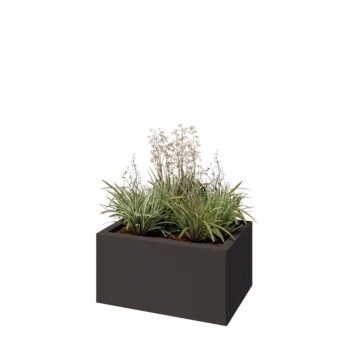 Jardinieră din oțel - Dreptunghiular - 60 x 40 x 30 cm - RAL7016 mat (gri antracit) - Cu placă de bază