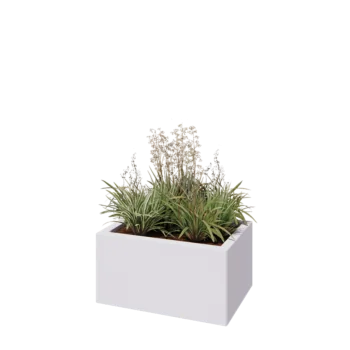Jardinieră din oțel - Dreptunghiular - 60 x 40 x 30 cm - RAL9010 mat (alb) - Fără placă de bază