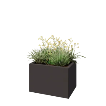 Jardinieră din oțel - Dreptunghiular - 60 x 40 x 40 cm - RAL7016 mat (gri antracit) - Fără placă de bază