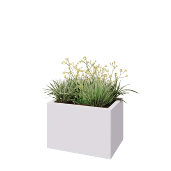 Jardinieră din oțel - Dreptunghiular - 60 x 40 x 40 cm - RAL9010 mat (alb) - Cu placă de bază