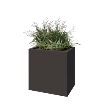 Jardinieră din oțel - Dreptunghiular - 60 x 40 x 60 cm - RAL7016 mat (gri antracit) - Fără placă de bază