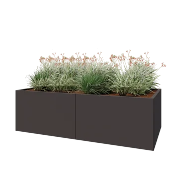 Jardinieră XXL din oțel - Dreptunghiular - 200 x 100 x 60 cm - Altă culoare RAL - Cu placă de bază