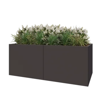 Jardinieră XXL din oțel - Dreptunghiular - 200 x 100 x 80 cm - Altă culoare RAL - Cu placă de bază