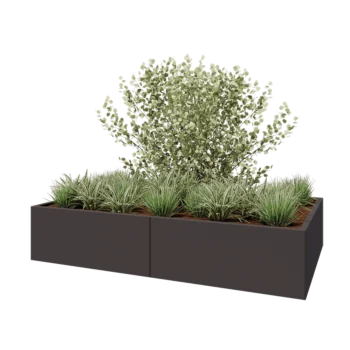 Jardinieră XXL din oțel - Dreptunghiular - 200 x 120 x 40 cm - Altă culoare RAL - Fără placă de bază