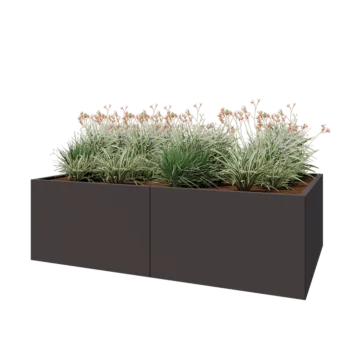 Jardinieră XXL din oțel - Dreptunghiular - 200 x 120 x 60 cm - Altă culoare RAL - Fără placă de bază