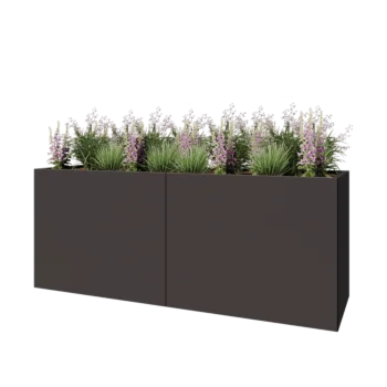 Jardinieră XXL din oțel - Dreptunghiular - 200 x 60 x 80 cm - Altă culoare RAL - Cu placă de bază