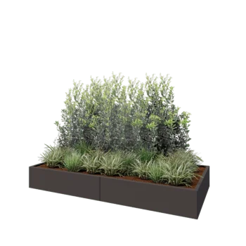 Jardinieră XXL din oțel - Dreptunghiular - 240 x 100 x 30 cm - RAL7016 mat (gri antracit) - Cu placă de bază