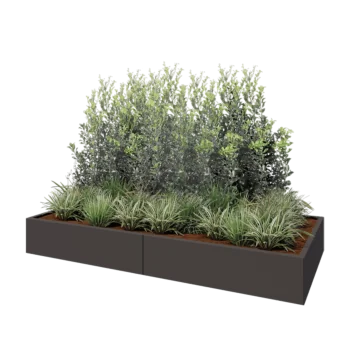 Jardinieră XXL din oțel - Dreptunghiular - 240 x 100 x 30 cm - Altă culoare RAL - Cu placă de bază
