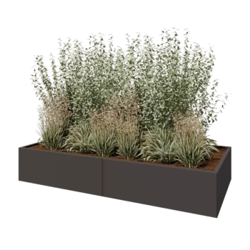 Jardinieră XXL din oțel - Dreptunghiular - 240 x 100 x 40 cm - Altă culoare RAL - Cu placă de bază