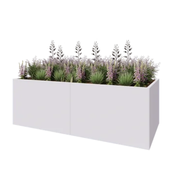 Jardinieră XXL din oțel - Dreptunghiular - 240 x 100 x 80 cm - RAL9010 mat (alb) - Fără placă de bază