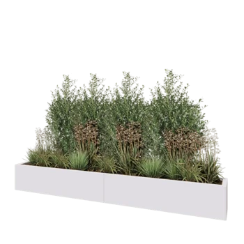 Jardinieră XXL din oțel - Dreptunghiular - 240 x 30 x 30 cm - RAL9010 mat (alb) - Cu placă de bază