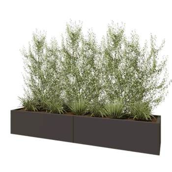 Jardinieră XXL din oțel - Dreptunghiular - 240 x 50 x 40 cm - RAL7016 mat (gri antracit) - Cu placă de bază