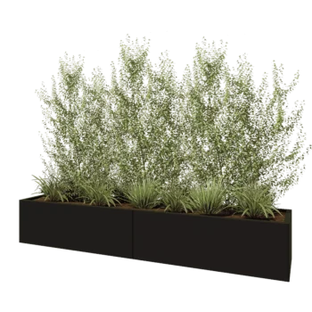 Jardinieră XXL din oțel - Dreptunghiular - 240 x 50 x 40 cm - RAL9005 mat (negru) - Fără placă de bază
