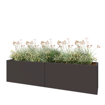 Jardinieră XXL din oțel - Dreptunghiular - 240 x 50 x 60 cm - Altă culoare RAL - Cu placă de bază