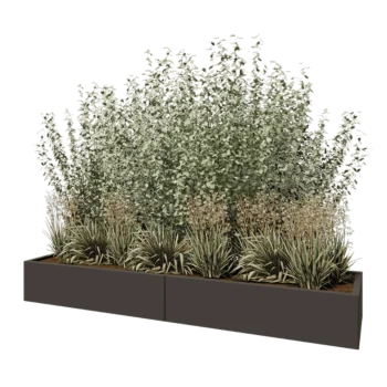 Jardinieră XXL din oțel - Dreptunghiular - 240 x 60 x 30 cm - Altă culoare RAL - Cu placă de bază