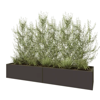 Jardinieră XXL din oțel - Dreptunghiular - 240 x 60 x 40 cm - RAL7016 mat (gri antracit) - Cu placă de bază