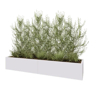 Jardinieră XXL din oțel - Dreptunghiular - 240 x 60 x 40 cm - RAL9010 mat (alb) - Fără placă de bază