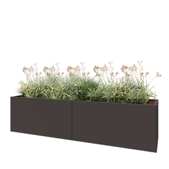 Jardinieră XXL din oțel - Dreptunghiular - 240 x 60 x 60 cm - RAL7016 mat (gri antracit) - Cu placă de bază