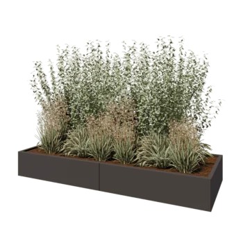 Jardinieră XXL din oțel - Dreptunghiular - 240 x 80 x 30 cm - RAL7016 mat (gri antracit) - Fără placă de bază