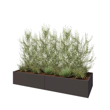 Jardinieră XXL din oțel - Dreptunghiular - 240 x 80 x 40 cm - RAL7016 mat (gri antracit) - Cu placă de bază