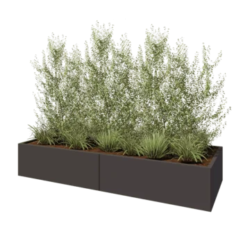 Jardinieră XXL din oțel - Dreptunghiular - 240 x 80 x 40 cm - Altă culoare RAL - Cu placă de bază