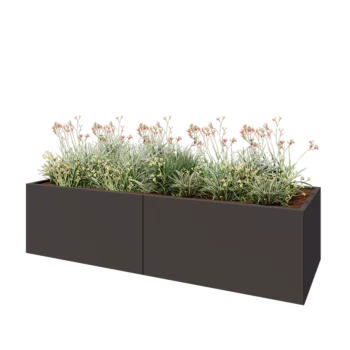 Jardinieră XXL din oțel - Dreptunghiular - 240 x 80 x 60 cm - Altă culoare RAL - Cu placă de bază