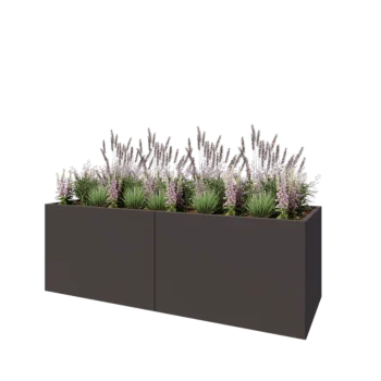 Jardinieră XXL din oțel - Dreptunghiular - 240 x 80 x 80 cm - RAL7016 mat (gri antracit) - Cu placă de bază