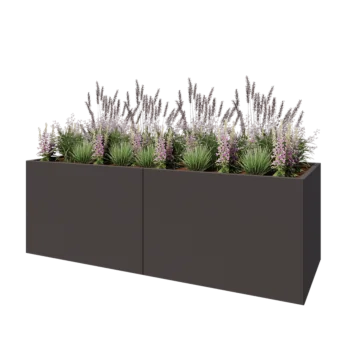 Jardinieră XXL din oțel - Dreptunghiular - 240 x 80 x 80 cm - Altă culoare RAL - Cu placă de bază