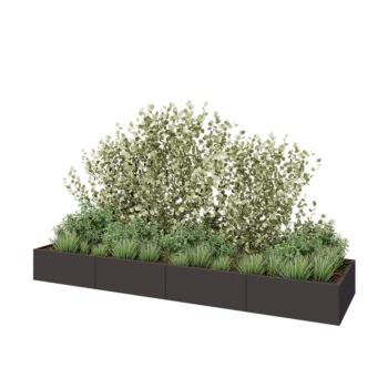 Jardinieră XXL din oțel - Dreptunghiular - 400 x 100 x 40 cm - RAL7016 mat (gri antracit) - Fără placă de bază