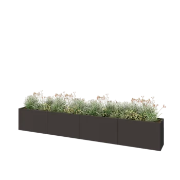 Jardinieră XXL din oțel - Dreptunghiular - 400 x 40 x 60 cm - RAL7016 mat (gri antracit) - Fără placă de bază