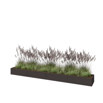 Jardinieră XXL din oțel - Dreptunghiular - 400 x 50 x 30 cm - RAL7016 mat (gri antracit) - Fără placă de bază