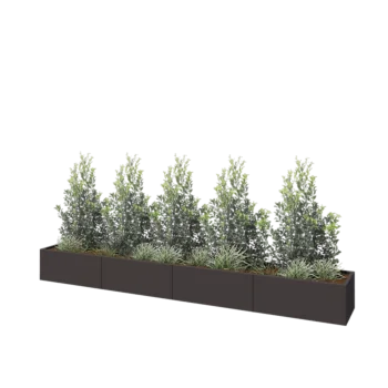 Jardinieră XXL din oțel - Dreptunghiular - 400 x 50 x 40 cm - RAL7016 mat (gri antracit) - Fără placă de bază