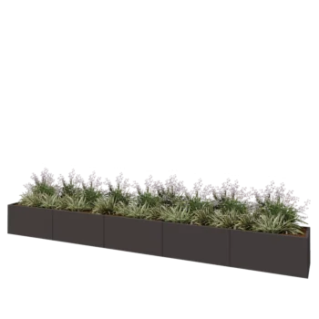 Jardinieră XXL din oțel - Dreptunghiular - 500 x 50 x 50 cm - RAL7016 mat (gri antracit) - Fără placă de bază