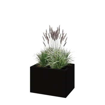 Jardinieră din fibră de sticlă - Dreptunghi - 60 x 40 x 40 cm - RAL9005 mat (negru) - Cu fund