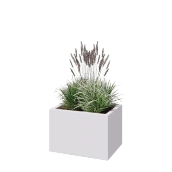 Jardinieră din fibră de sticlă - Dreptunghi - 60 x 40 x 40 cm - RAL9010 mat (alb) - Cu fund