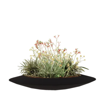 Jardinieră din fibră de sticlă - Vas - Ø 120 x 20 cm - RAL9005 mat (negru) - Cu fund