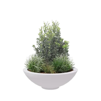 Jardinieră din fibră de sticlă - Vas - Ø 120 x 40 cm - RAL9010 mat (alb) - Cu fund