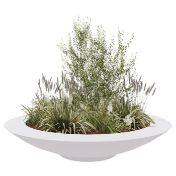 Jardinieră din fibră de sticlă - Vas - Ø 200 x 40 cm - RAL9010 mat (alb) - Cu fund