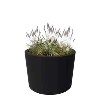 Jardinieră din fibră de sticlă - Conic - Ø 120 x 80 cm - RAL7021 mat (gri negru) - Cu fund