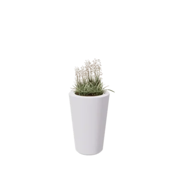Jardinieră din fibră de sticlă - Conic - Ø 55 x 76 cm - RAL9010 mat (alb) - Cu fund