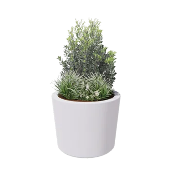 Jardinieră din fibră de sticlă - Conic - Ø 95 x 70 cm - RAL9010 mat (alb) - Cu fund