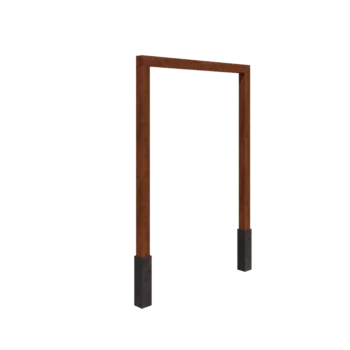 Pergolă din oțel corten - Drept - 200 x 230 cm - Cu bază de beton