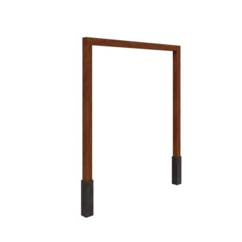 Pergolă din oțel corten - Drept - 250 x 230 cm - Cu bază de beton