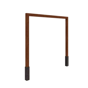 Pergolă din oțel corten - Drept - 300 x 230 cm - Cu bază de beton