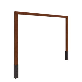 Pergolă din oțel corten - Drept - 400 x 230 cm - Cu bază de beton