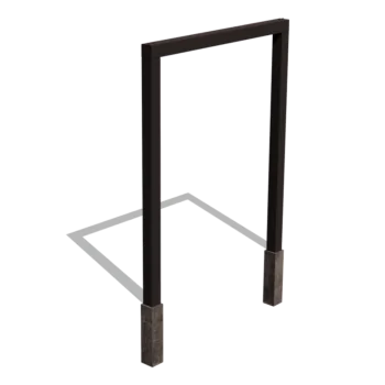 Pergolă din oțel - Drept - 200 x 230 cm - RAL9005 mat (negru) - Cu bază de beton