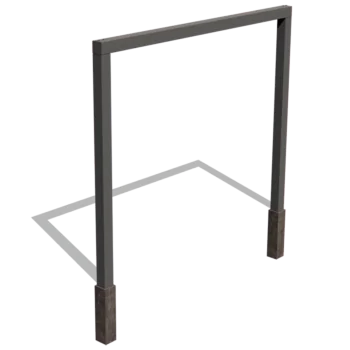 Pergolă din oțel - Drept - 300 x 230 cm - RAL9005 mat (negru) - Fără bază de beton