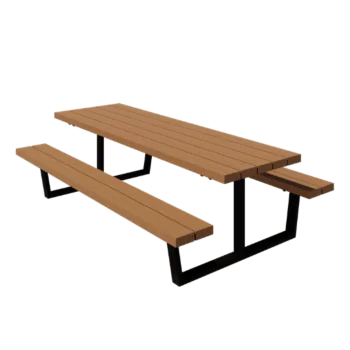 Masă de picnic din oțel - Georgia L - 240 x 163 x 75 cm - Cu lemn Douglas