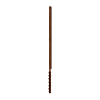 Gard din oțel corten H - Stâlp intermediar cu țăruș de fixare - 190 x 6 x 6 cm - Pentru 4x panou 47,5 cm